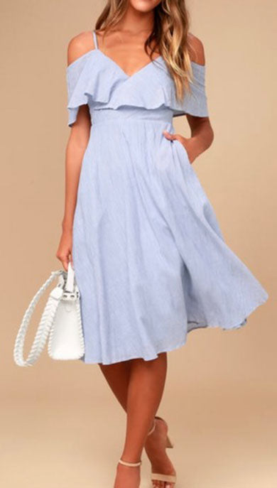 TASHA off shoulder ruffle chiffon dress