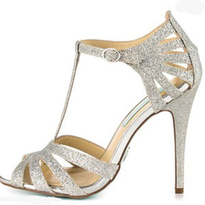 KATIE silver heels