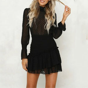 HERMINIA long sleeve mesh dress