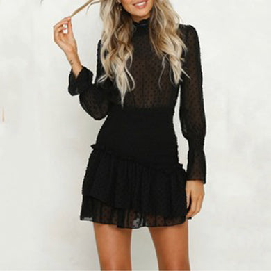 HERMINIA long sleeve mesh dress