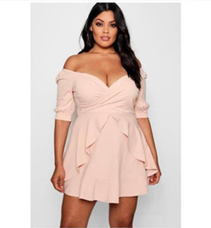 TERRA off shoulder chiffon dress