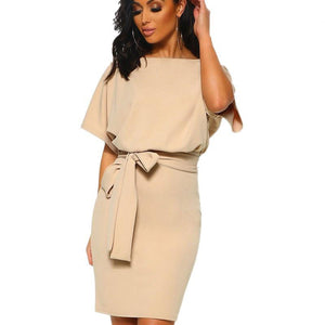 MARINA short sleeve belt dress