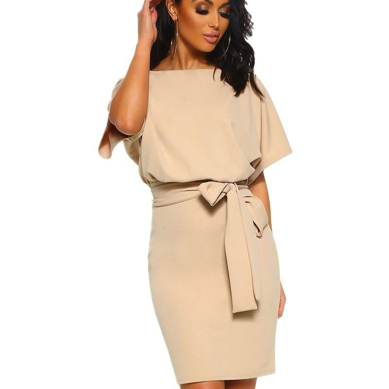 MARINA short sleeve belt dress