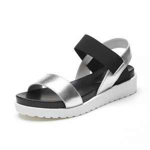 The black Straps white Sandals.